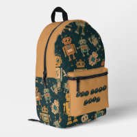 Rucksack mit Robotermuster und individuellem Text