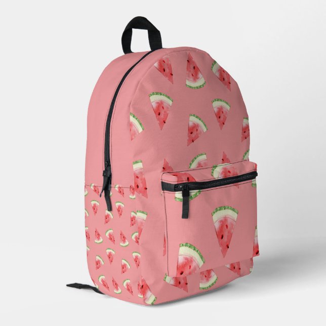Rucksack mit rosa Wassermelonenscheiben-Muster (Rückseitige Ecke links)