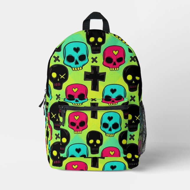 Rucksack mit Totenkopf-Muster (Vorderseite)