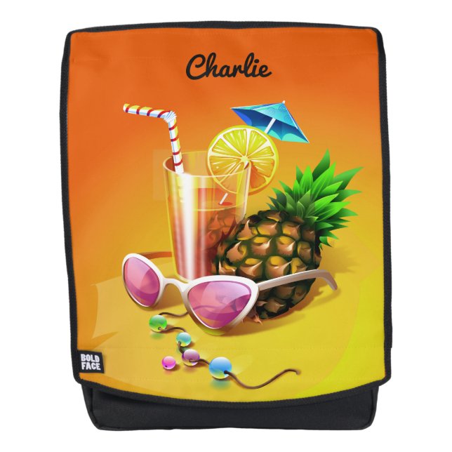 Rucksack mit Tropical Drink individuelle Name (Vorderseite)