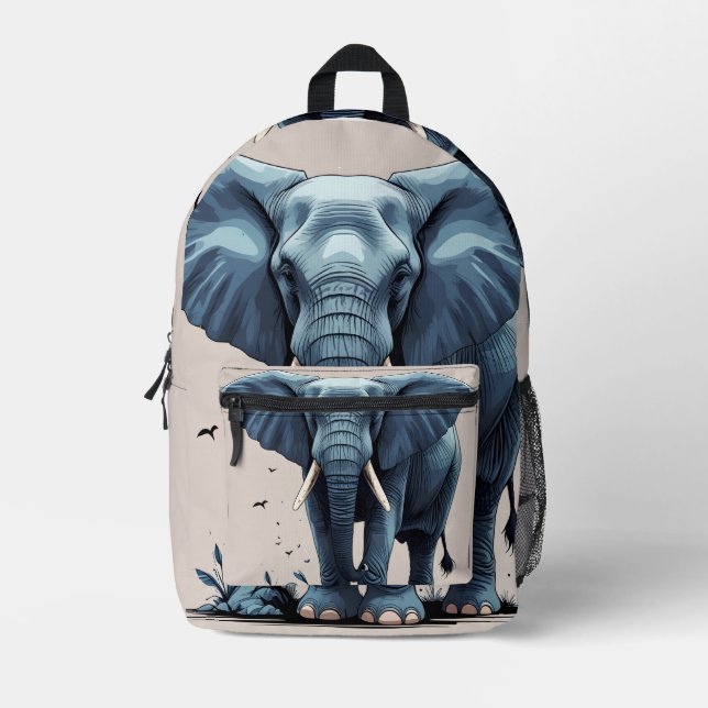 Rucksack mit wilden Elefanten, Reisen mit der Tier (Vorderseite)