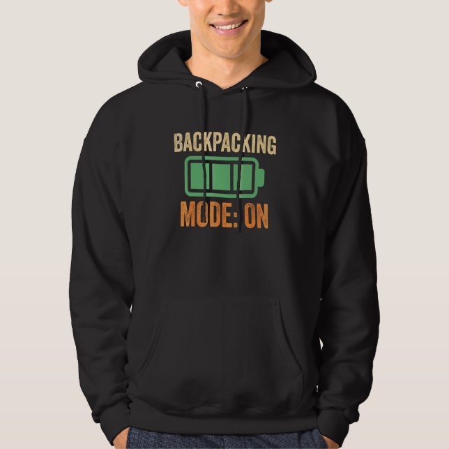 Rucksack-Modus auf Batterie-Design Hoodie (Vorderseite)