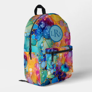Rucksack-Rucksack für Regenbogenalkohol und Tinten Bedruckter Rucksack