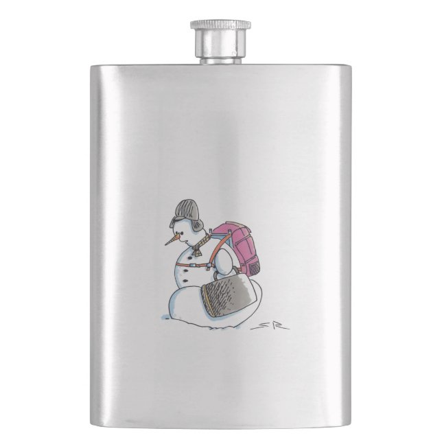 Rucksack Snowman Edelstahlflasche Flachmann (Vorderseite)