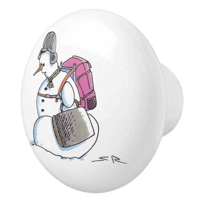 Rucksack Snowman Keramik Knopf Keramikknauf (Rechts)