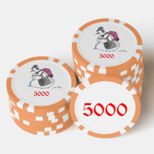 Rucksack Snowman Orange 5000 gestreifter Poker Chi Pokerchips