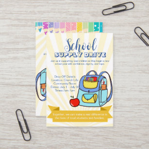 Rucksack-Spendenaktion für die Kirchenschule Visitenkarte