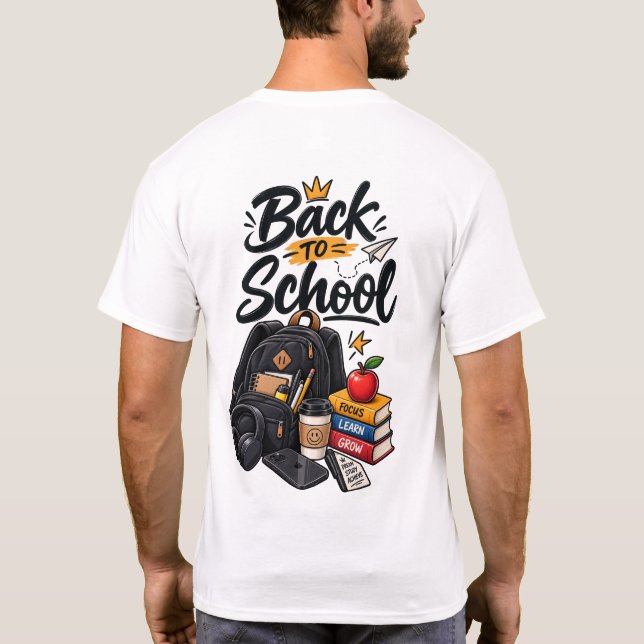 Rucksack-Splash zum Schulbeginn T-Shirt (Rückseite)