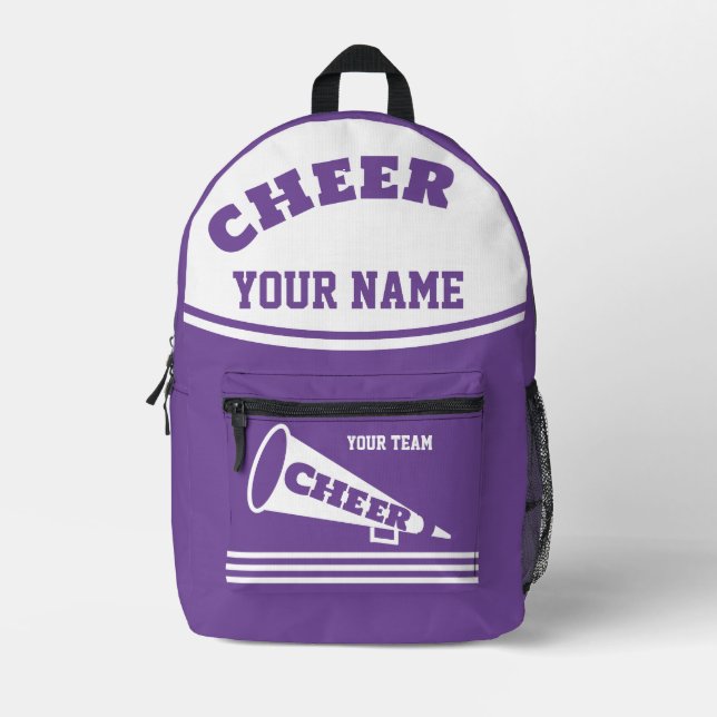 Rucksack-Team Cheerleader Personalisierte Purpur Bedruckter Rucksack (Vorderseite)
