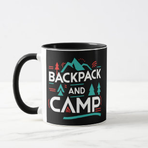 Rucksack und Campingplatz, Sommercamp Tasse