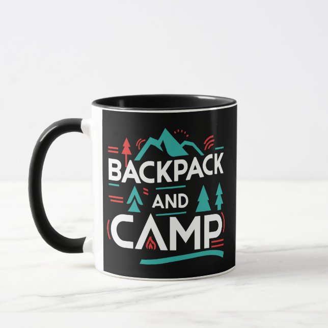 Rucksack und Campingplatz, Sommercamp Tasse (Links)