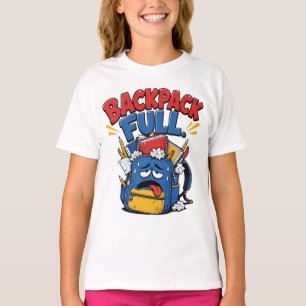 Rucksack Voll Lustiger Cartoon-Student zum Zurück T-Shirt