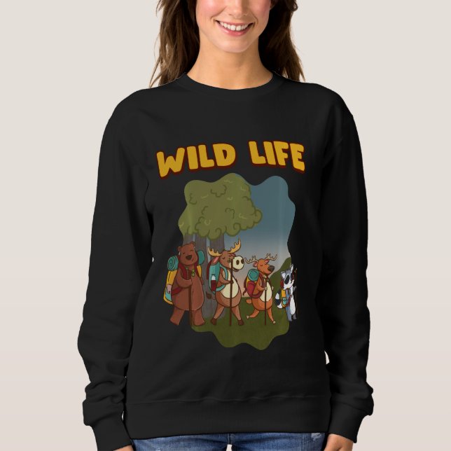 Rucksack Wildlife Shirt Deer Moose Raccoon Bear Hi (Vorderseite)