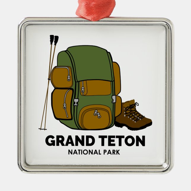 Rucksack zum Grand Teton Nationalpark Ornament Aus Metall (Vorne)