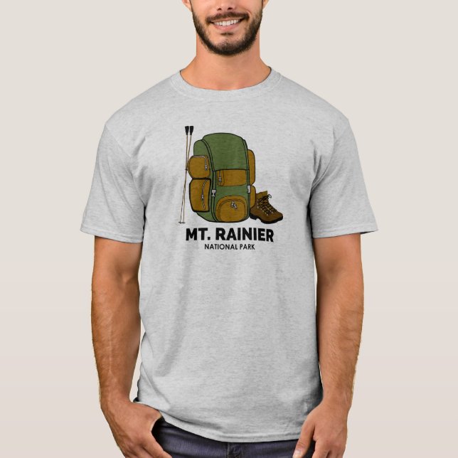 Rucksack zum Rainier Nationalpark T-Shirt (Vorderseite)