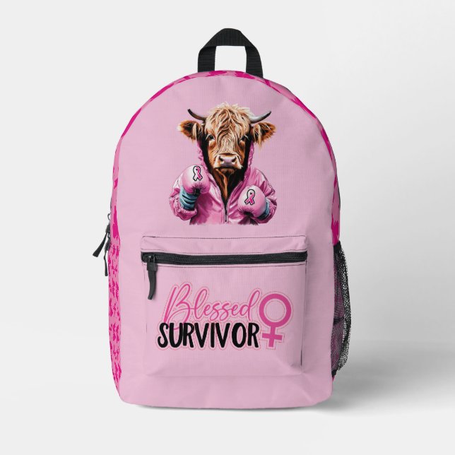 Rucksack zum Thema rosa Brustkrebs (Vorderseite)
