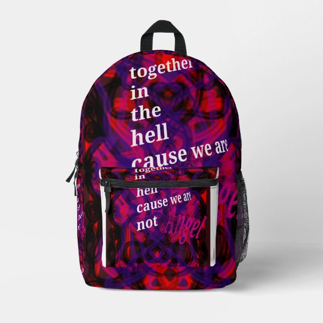 Rucksackschule in der Hölle  Bedruckter Rucksack (Vorderseite)