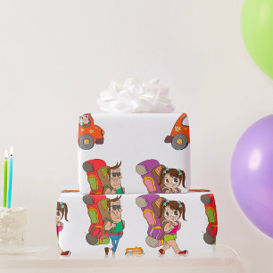 Rucksacktouristen Reisepapier Geschenkpapier