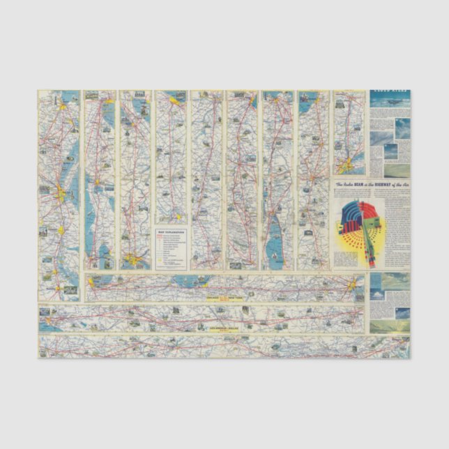 Rückseite-American Airlines-Systemskarte Seidenpapier (Vorderseite)