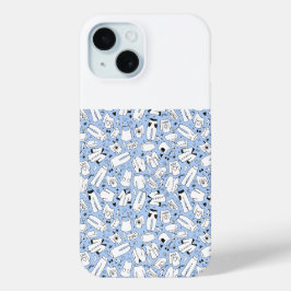 Rückseite der blauen Farbdoodle Case-Mate iPhone Hülle