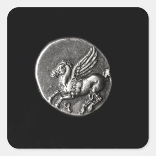 Rückseite der Münze mit Pegasus Quadratischer Aufkleber