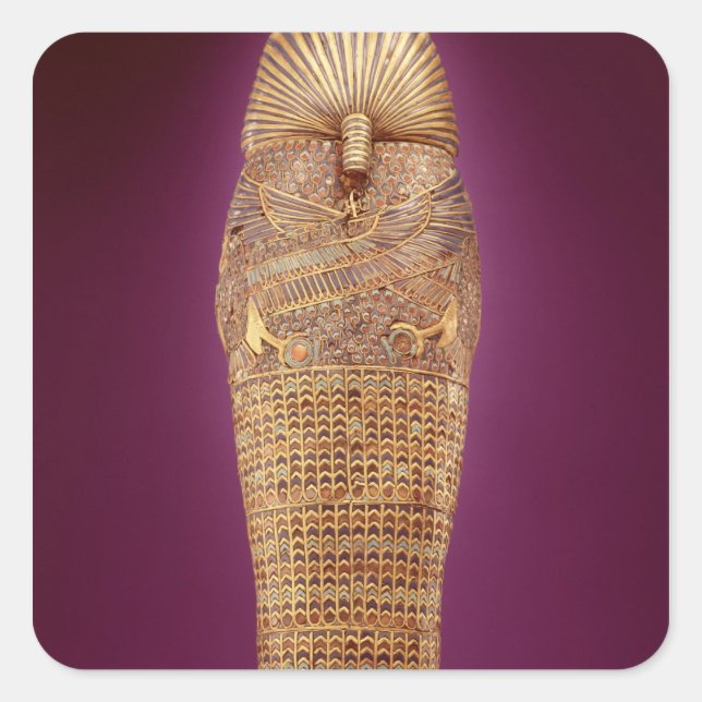 Rückseite des Canopic-Sarges Quadratischer Aufkleber (Vorderseite)