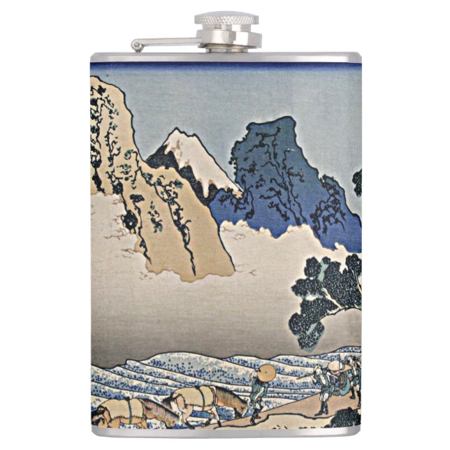Rückseite des Fuji-Berges vom Minobu-Fluss Hokusai Flachmann (Vorderseite)