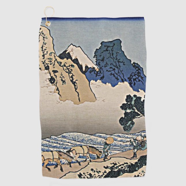 Rückseite des Fuji-Berges vom Minobu-Fluss Hokusai Golfhandtuch (Vorderseite)