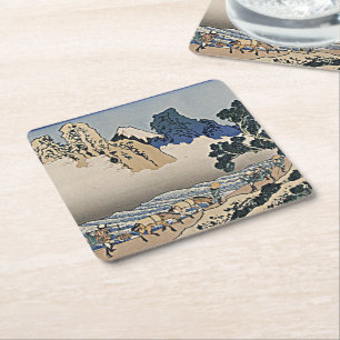 Rückseite des Fuji-Berges vom Minobu-Fluss Hokusai Rechteckiger Pappuntersetzer