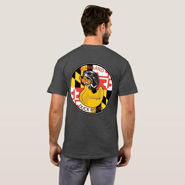 Rückseite des Red Text-Frontslogos von MDRiders T-Shirt (Schwarz voll)