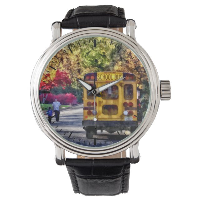 Rückseite des Schulbusses Armbanduhr (Vorderseite)