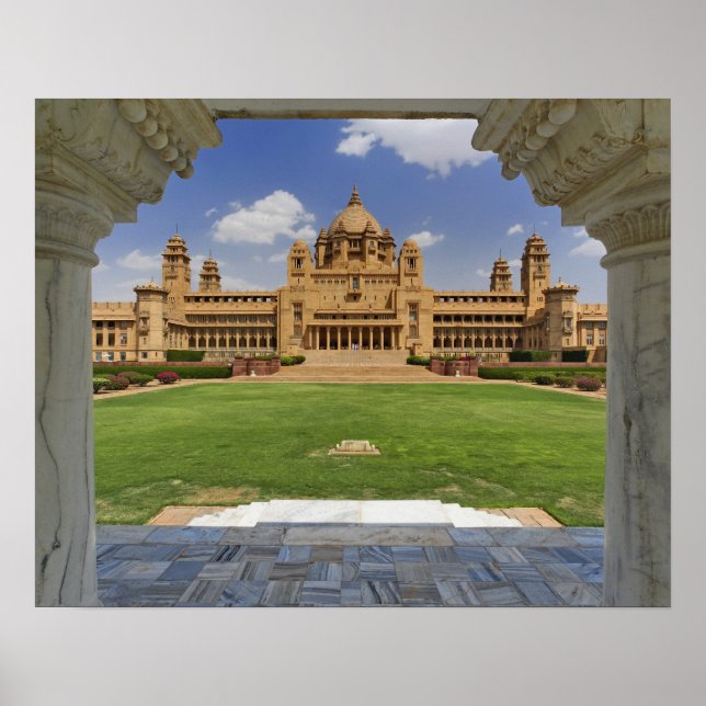 Rückseite des Umaid Bhawan Palace Hotel, Jodjpur, Poster (Vorne)