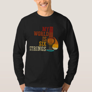 Rückseite drucken Meine Welt sind sechs Saiten Git T-Shirt