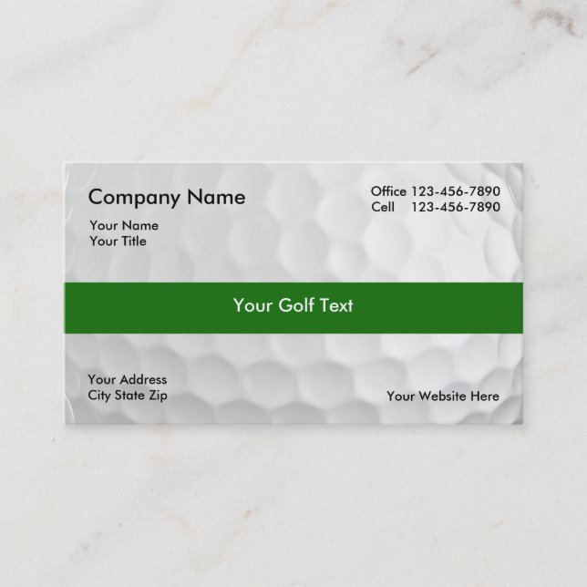 Rückseite für Golf Business Cards Visitenkarte (Vorderseite)