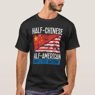 Rückseite Halb Chinesisch Halb Amerikanisch Vollko T-Shirt