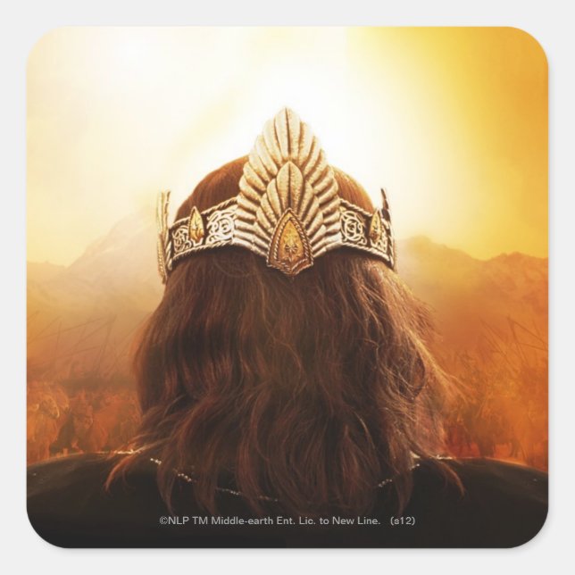 Rückseite mit Krone Quadratischer Aufkleber (Vorderseite)