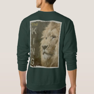 Rückseite Print Pop Art Lion Leiter der King Men's Sweatshirt