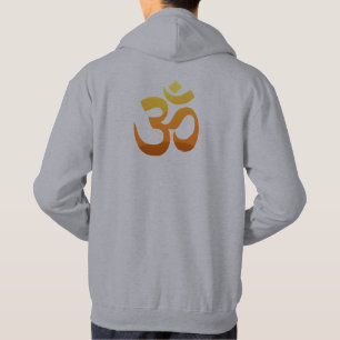 Rückseite Print Yoga Om Mantra Symbol Mens Hoodie