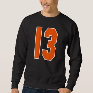 Rückseitendruck Orange Sports Block Nummer 13 für Sweatshirt
