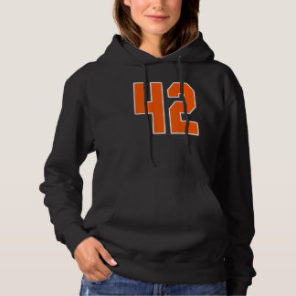 Rückseitendruck Orange Sports Block Nummer 42 für  Hoodie