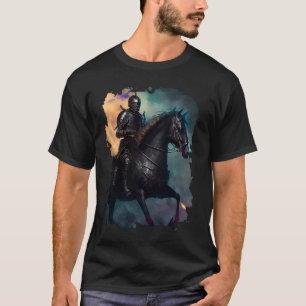 Rückseitendruck Schrecklicher bedrohlicher Ritter  T-Shirt
