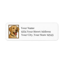 Rücksende-Adresse-Etiketten für Yellow Lab Hound