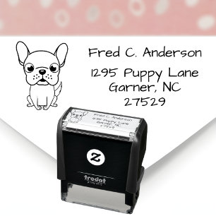 Rücksende-Adresse-Stempel für Französische Bulldog Permastempel