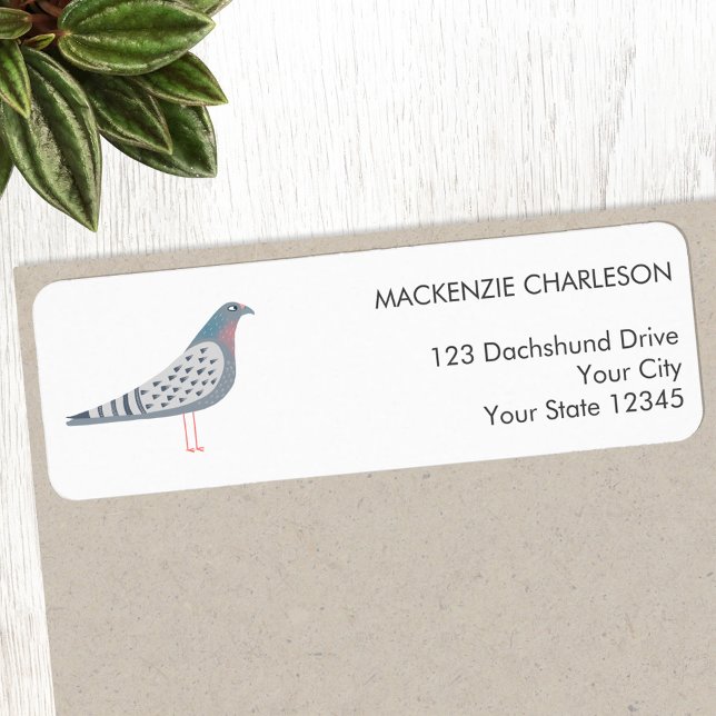 Rücksendeadresse (Fun homing pigeon bird themed personalized return address sticker label)