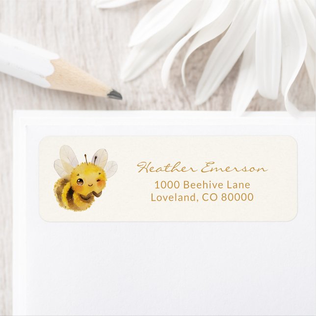 Rücksendeadresse (Cute Bee Return Address label by Painted Paperie
)
