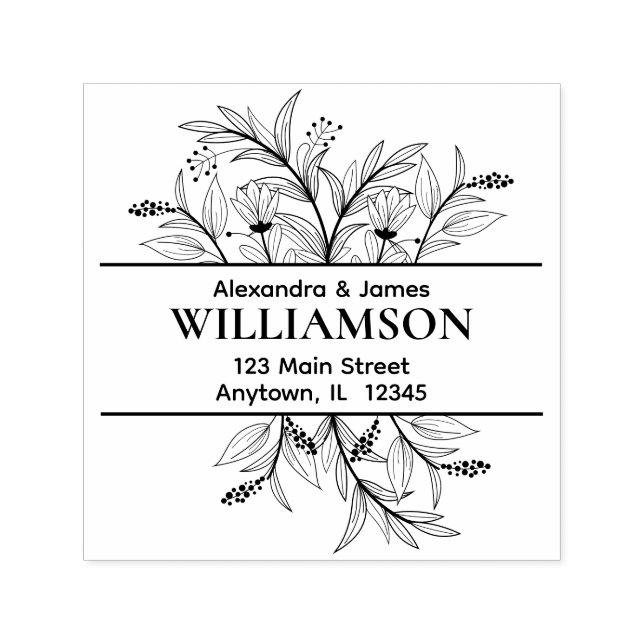 Rücksendeadresse an den Blumengrenzen Permastempel (Design)