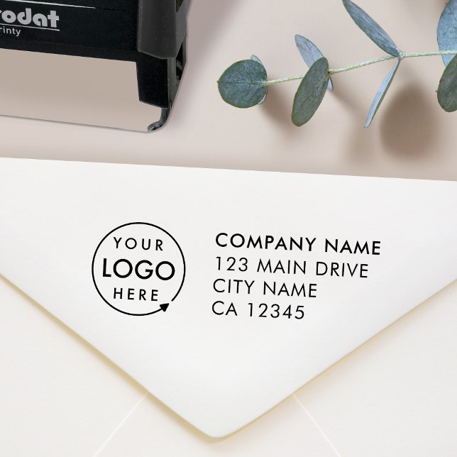 Rücksendeadresse | Berufliches Logo Permastempel (Business logo return address stamp by Guava, perfect for small business branding and packaging)