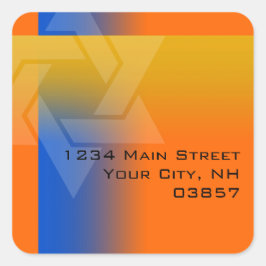 Rücksendeadresse Blau und Gelb auf allen Farben Quadratischer Aufkleber