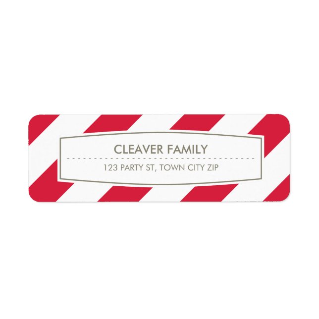 RÜCKSENDEADRESSE breite Streifen Muster hell rot (Vorne)