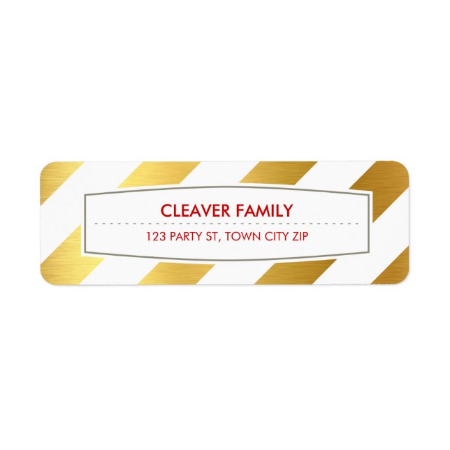 RÜCKSENDEADRESSE breites Streifen Muster glänzend  (Vorne)